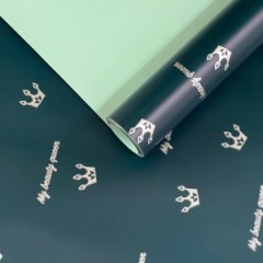 Пленка матовая двухсторонняяКоролева серебро т.изумруд/тиффани 58см/10м±5%/50мкр