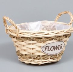 Корзина из ивы 22*12 В14, круг, натуральный