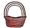 Корзины из ивы 36*28*12*16*37, 31*23*10*15*33, 26*19*10*12*29, 3шт, овал, коричневый