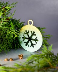 Игрушка новогодняя однослойная Снежинка в шаре 97мм 3шт