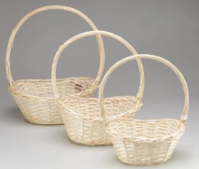 Набор корзин плетеных (ива) 3 шт 39х28хH14/18хHH50,34х25хH12/16хHH45. 29х20хH12/15хHH40 натуральный