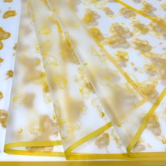 Пленка матовая Бабочки рамка желтый 20 листов 58*58см 50мкм