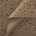 Крафт бумага Конфетти черный/белый цв. на коричневом фоне 700мм/60гр/10м± 5%