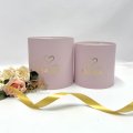 Коробки круглые набор из 2х без крышек (16*16/18*18) .с тиснением Я люблю тебя, мама пудровый