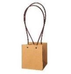 Сумка с пластиковыми ручками 12*12*13cm, КРАФТ