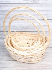 Корзины из ивы 36*28*12/16*37, 31*23*10/15*33, 26*19*10/12*29, 3шт, S. овал, натуральный