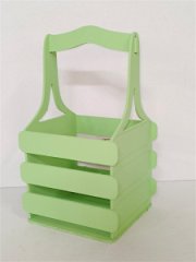 Декоративный ящик из фанеры реечный квадратный 140*125*h240 весенняя зелень