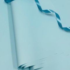 Пленка матовая однотонная двухсторонняя светлая лазузь 10 листов 58*58 65мкр