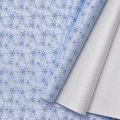 Упаковочная новогодняя бумага Елочки голубая/серебро 68см/60пл/10м