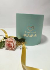 Коробка круглая без крышек 18*18 с тиснением Я люблю тебя, мама тиффани