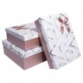 Набор коробок картон 3в1 прямоугольник 27,5*20,5*6,5/33*26,5*10см нейтральный - геометрия 10702070/2