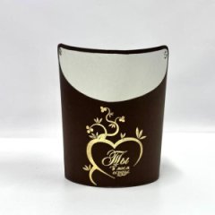 Ваза Овал 12,5*13,5*18 с тиснением Ты в моём сердце шоколад