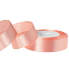 Лента атласная 2,5см*25ярд темно-пудровая