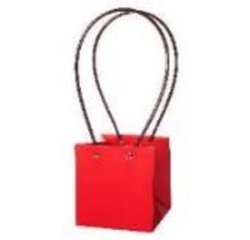 Сумка с пластиковыми ручками 12*12*13cm, цв. Красный