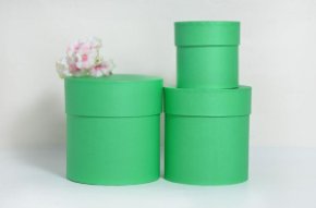 Коробки круглые набор из 3х (10*10/13,5*13,5/15*15) зеленые