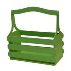 Декоративный ящик из фанеры реечный прямоугольный 250*125 h255 Декор весенняя зелень