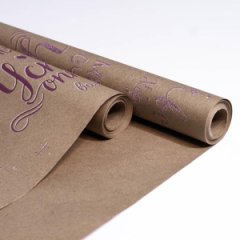 Крафт бумага Поздравления градиент цв.бело-фуксия на коричневом фоне 720/8,5 м