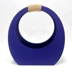 Кашпо сумка круглая большая 350*320*150 темно синий