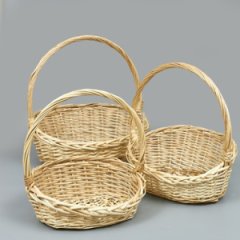 Набор корзин из ивы, 3 шт, овал, 44*34*10*18*44; 38*29*9*16*39; 32*24*8*14*34см, натуральный