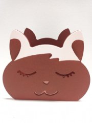 Кашпо Котик Мур красный   (12*8*8,5)