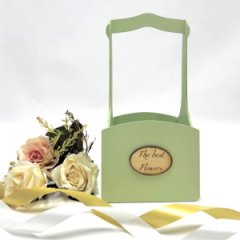 Декоративный ящик из фанеры квадратный с ручкой 140*125*h270 Декор Весенняя зелень