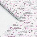 Крафт бумага Для тебя! графитовый/ярко-розовый на белом 700мм/60гр/10м ± 5%