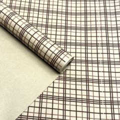 Крафт бумага Клетка т.коричневый/коричневый 700мм/60гр/10м ± 5%