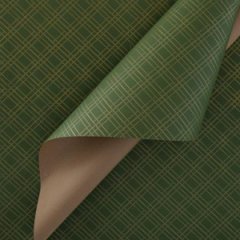 Бумага упаковочная крафт Клетка золото-хаки 0,7/330гр