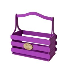 Декоративный ящик из фанеры реечный прямоугольный 250*125 h255 Декор пурпурный