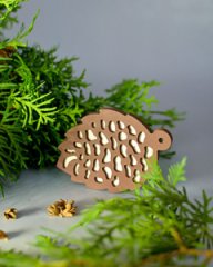 Игрушка новогодняя двухслойная Шишка бежевая/шоколад 75*110 мм