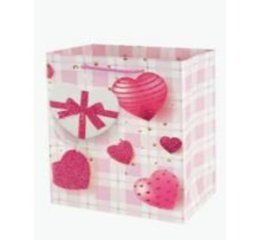 Пакет подарочный Розовые сердца 1 32*26*12см, розовый