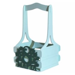 Декоративный ящик двухреечный квадратный С 8 Марта! 140*125*h240 Ментол