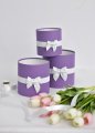Коробки круглые без крышек Набор из 3х (13*13/16*16/18*18) с бантиком Фиолетовый