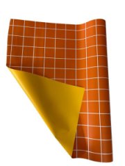 Пленка матовая двухсторонняя Клетка оранжевый/абрикос 58см*10м±5% 65мкм