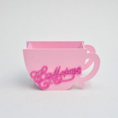 Кашпо чашка С 8 Марта! 200*80*h110 Королевско-розовый