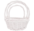 Корзины из ивы 31*13,5*36*B24, 26*11,5*31*B20, 20*10,5*26*B16, 3шт, круг, белый