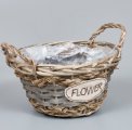 Корзина из ивы 22*12 В14, круг, серый