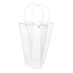 Сумка-трапеция прозрачная Кант с пластиковыми ручками 34x19x47cm белый