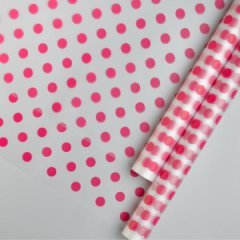 Пленка матовая (MDS) Горох яркая малина 60см,40мкм 200гр