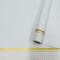 Пленка матовая однотонная Стиль белый/золото 58см*10м±5% 65мкм