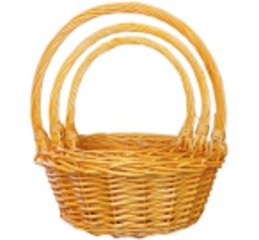 Корзины из ивы, 3шт, круг, 33*33*13, 29*29*12, 23*23*10, медовый