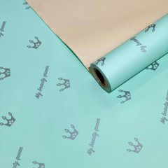 Пленка матовая двухсторонняяКоролева серебро тиффани/св.-бежевая 58см/10м±5%/50мкр