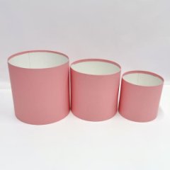 Коробки круглые без крышек Набор из 3х (13,5*13,5/16*16/18*18) розовый