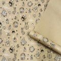 Упаковочная бумага Новогодние друзья белый/черный на коричневом фоне 700мм/60гр/10м ± 5%