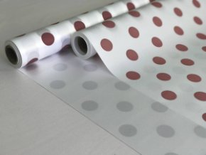 Пленка матовая с рисунком белая-горох крупный танго 580мм/10м*55мкр