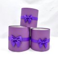 Коробки круглые без крышек Набор из 3х (16*16/18*18/20*20) с бантиком сиреневый