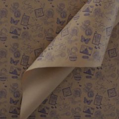 Крафт бумага Марки фиолетовый цв. на коричневом фоне 720мм/60гр/60мкр/10м± 5%