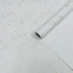 Пленка матовая Крапление белый/золото 58см*10м±5% 65мкм