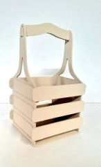 Декоративный ящик из фанеры реечный квадратный 140*125*h240 натуральный