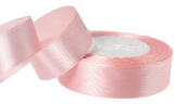 Лента атласная 2,5/25 бежево-розовый
